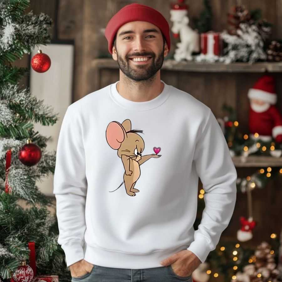 Cute Jerry Mouse Expressing Love Sweatshirt 2 Cute Jerry Mouse Expressing Love Sweatshirt 2